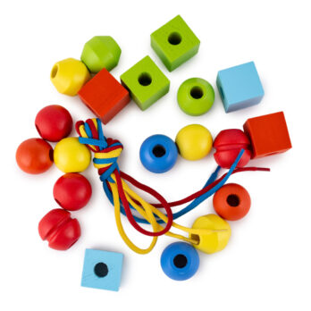 Educational,Toy,For,Children,From,Beads,And,Lace,On,A