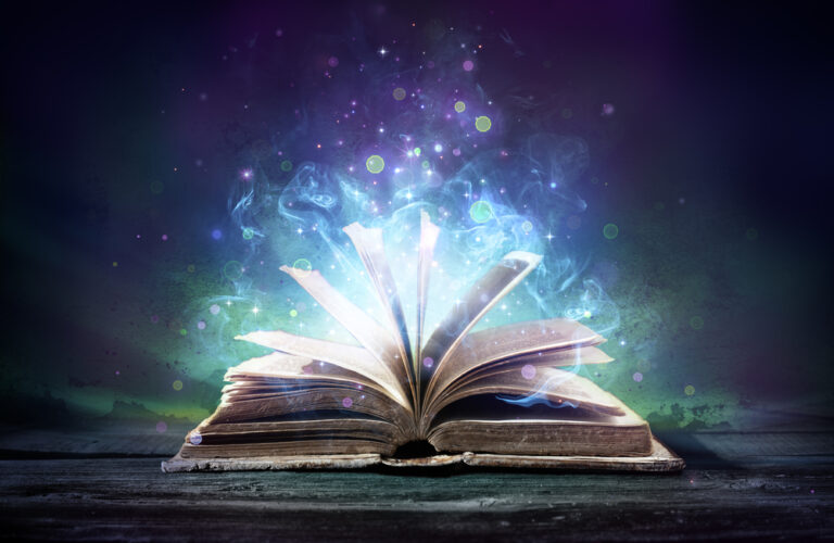 Bewitched,Book,With,Magic,Glows,In,The,Darkness