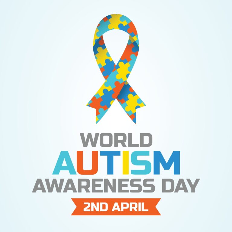 World,Autism,Awareness,Day,Illustration,With,Ribbon,Made,Of,Puzzles.