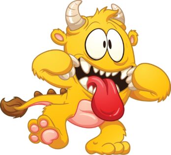 Yellow,Cartoon,Monster.,Vector,Clip,Art,Illustration,With,Simple,Gradients.