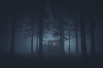 Scary,House,In,Mysterious,Horror,Forest,At,Night